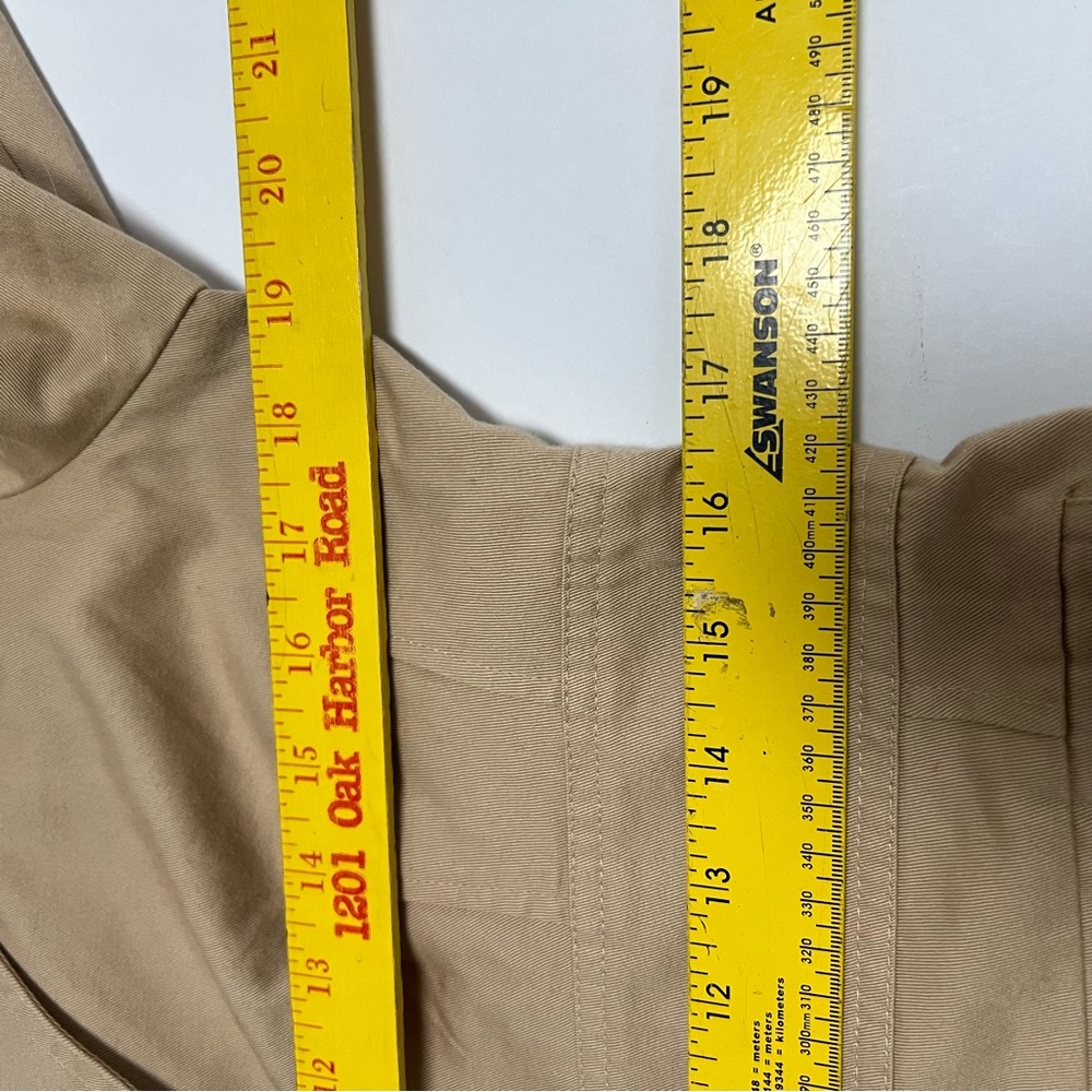 Women's Tan Jacket with Crochet Trim Size M Gold Buttons - Picture 4 of 16